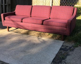 Mid century Modern Sofa couch like new plum