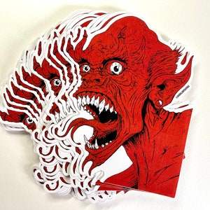 Adhesivo de vinilo de tamaño XL del diablo rojo