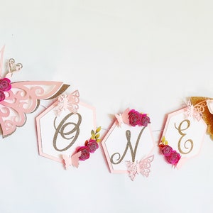 Schmetterling-Banner, Schmetterling ersten Geburtstag, Blumenbanner, Hochstuhl Banner