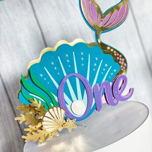 Mermaid Cake Topper, First Birthday, One cake topper, Mermaid Baby shower
