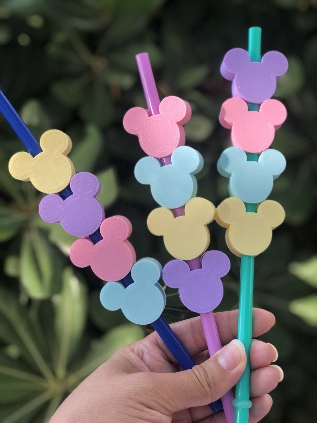 Straw Toppers 3D for Tumblers with Lids & Straws Handmade Disney