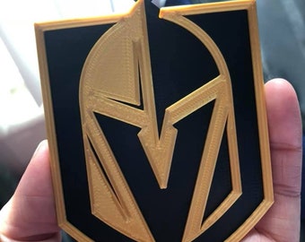 Holiday miniature puck logo Christmas gift for her VGK Vegas Golden Knights hockey puck ornament gift for him