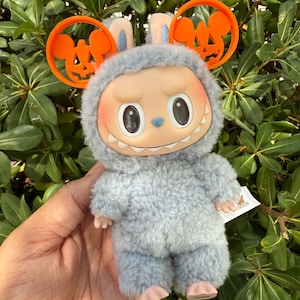 3D Printed Halloween Mickey Jack O Lantern Ear Accessory for NuiMO Dolls and Labubu Monsters