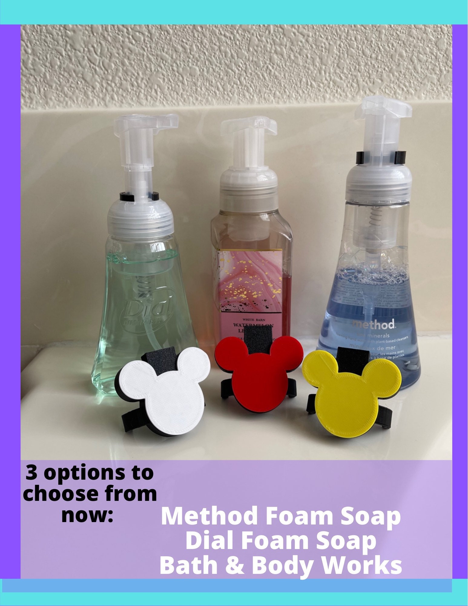 Mickey Mouse Shaped Foam Soap Dispenser Attachment 