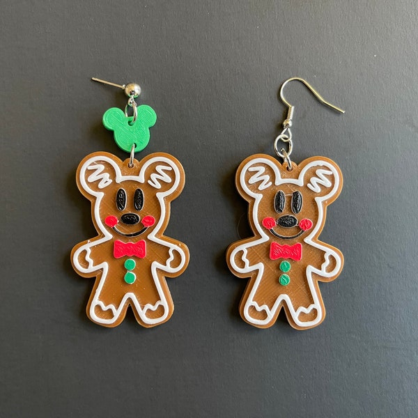 Mickey Christmas Gingerbread Man Earrings