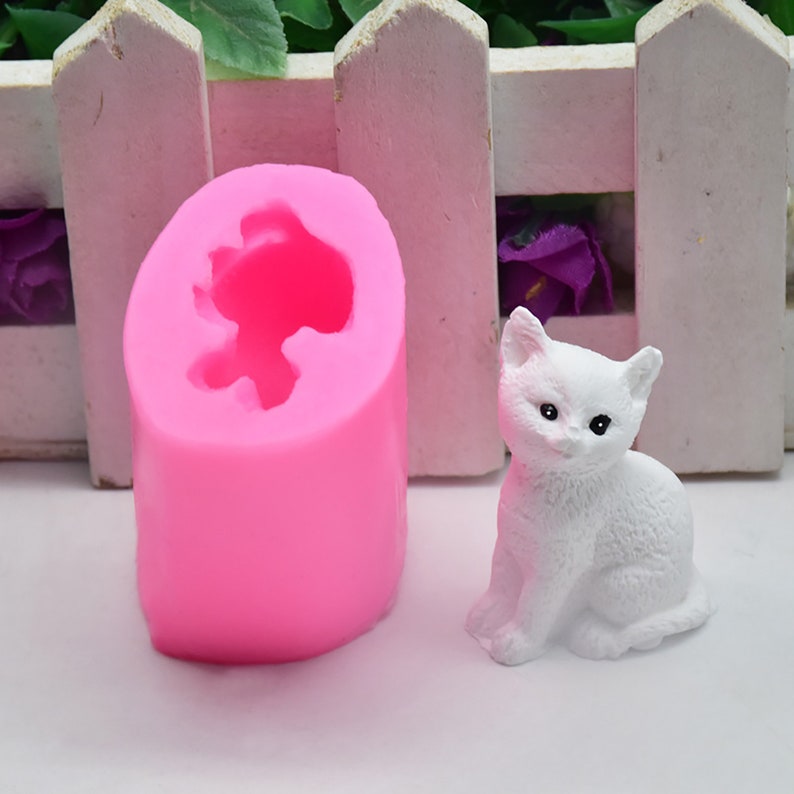 3D Cat Resin Mold White Cat Silicone Mold Super Cute Cat Etsy