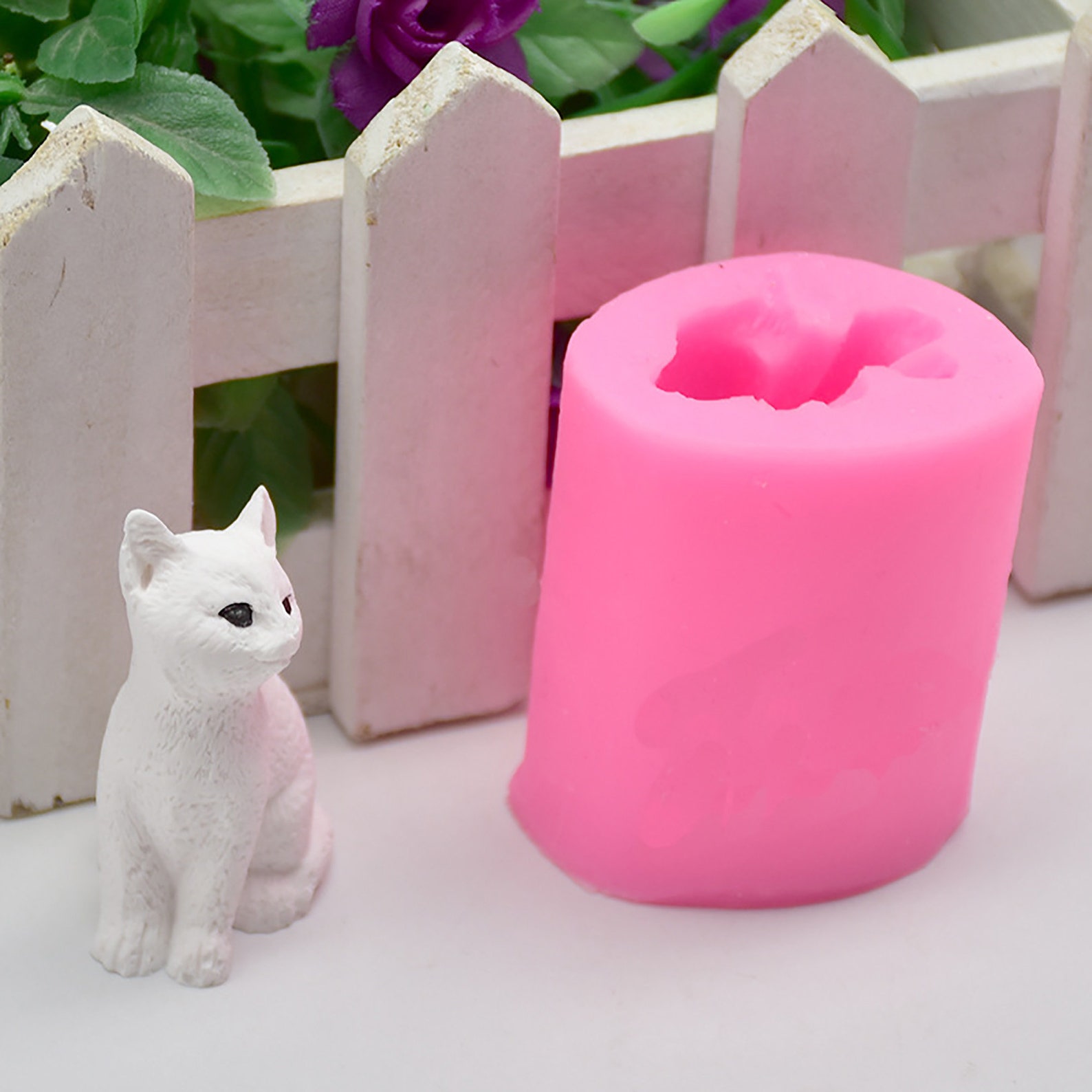 3D Cat Resin Mold White Cat Silicone Mold Super Cute Cat Etsy