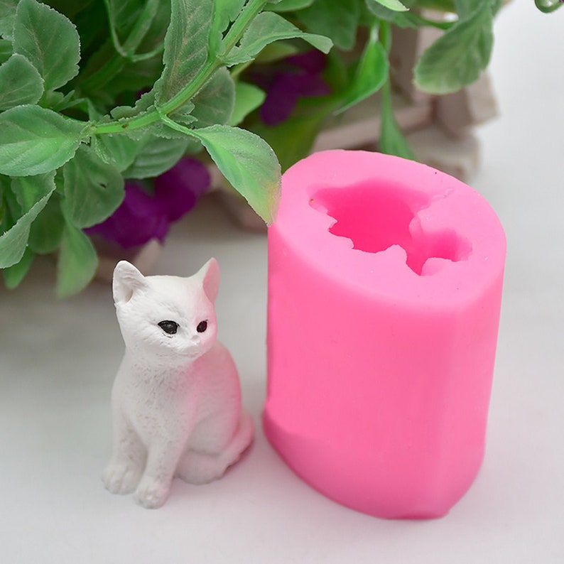 3D Cat Resin Mold White Cat Silicone Mold Super Cute Cat Etsy