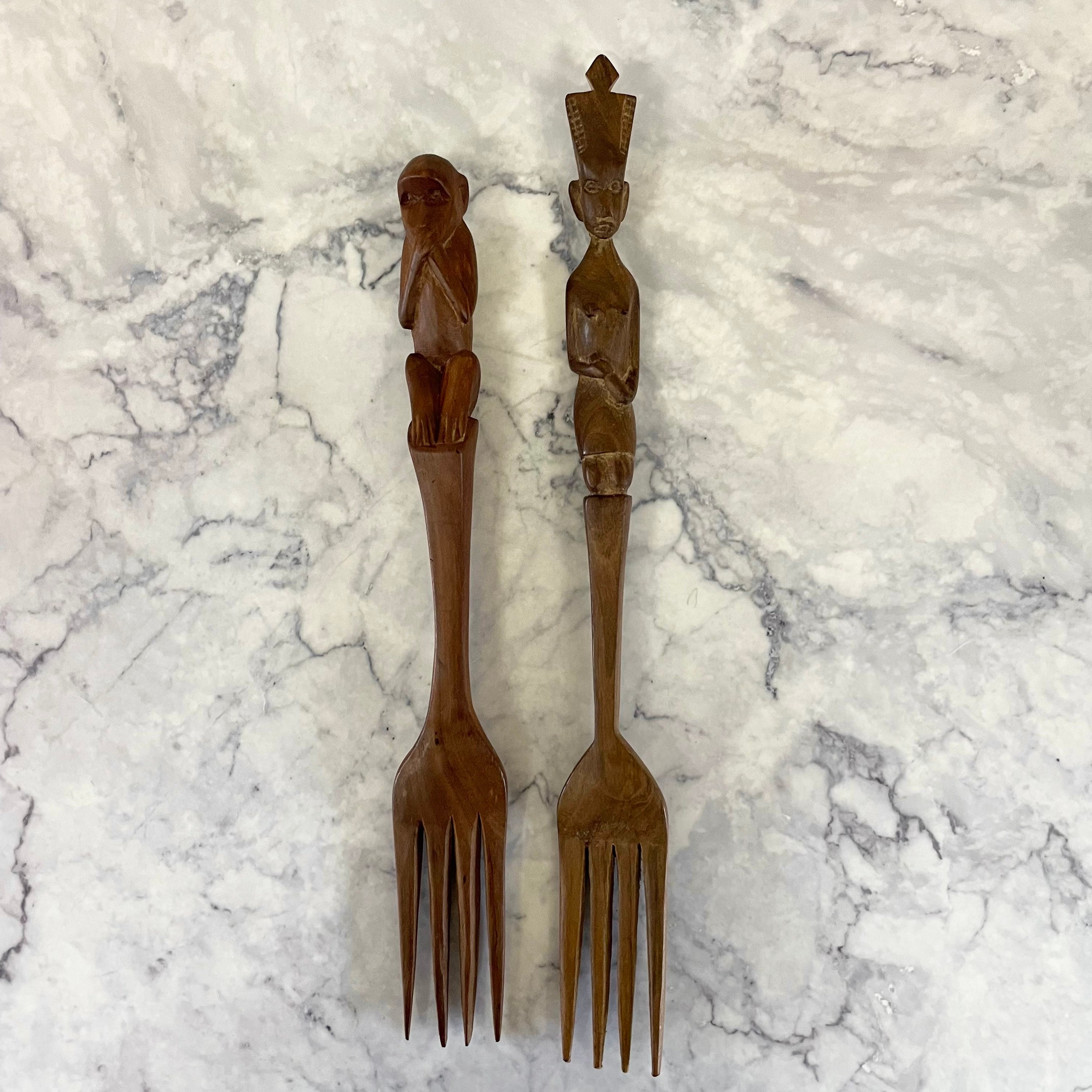 Authentic Vintage Kenyan Carved Cutlery Etsy