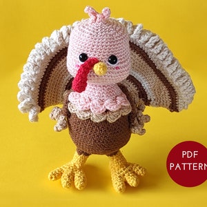 Crochet Turkey Pattern, Amigurumi Bird, Crochet Thanksgiving Pattern, Amigurumi Turkey Pattern, Thanksgiving Amigurumi, PDF Pattern