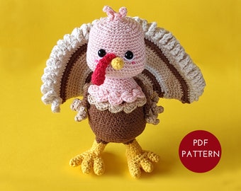 Crochet Turkey Pattern, Amigurumi Bird, Crochet Thanksgiving Pattern, Amigurumi Turkey Pattern, Thanksgiving Amigurumi, PDF Pattern