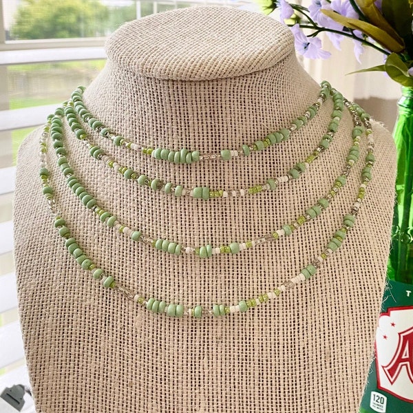 Sage Green Necklace Etsy