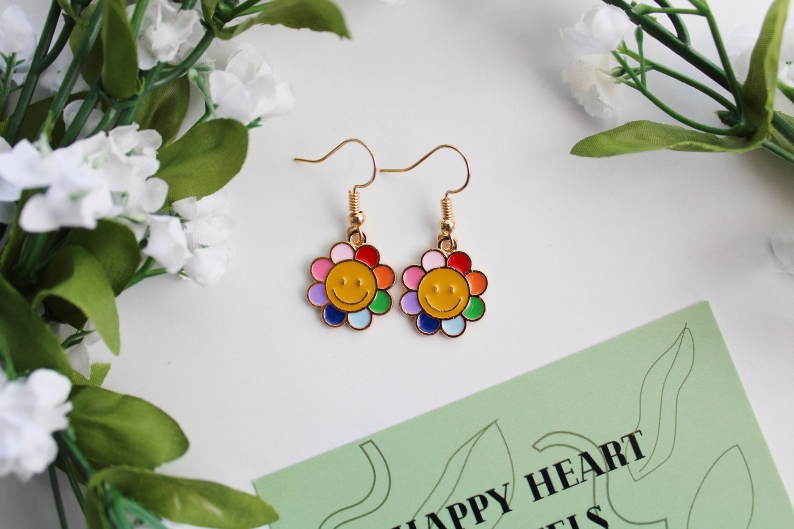 Rainbow Smiling Daisy Rainbow Smile Flower Rainbow Smiling Etsy