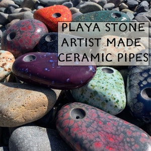 Handgefertigte Keramik Pfeife Playa Stone Höchste Qualität Künstler Made USA California Designer