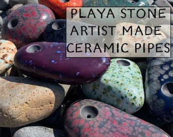 Handmade Ceramic Pipe Playa Stone Highest Quality Artist Made USA California Designer