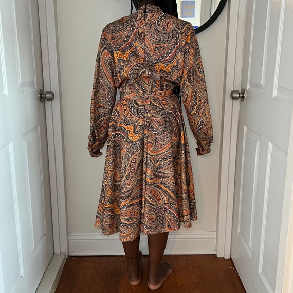 Vintage 70s paisley swing dress - image 2