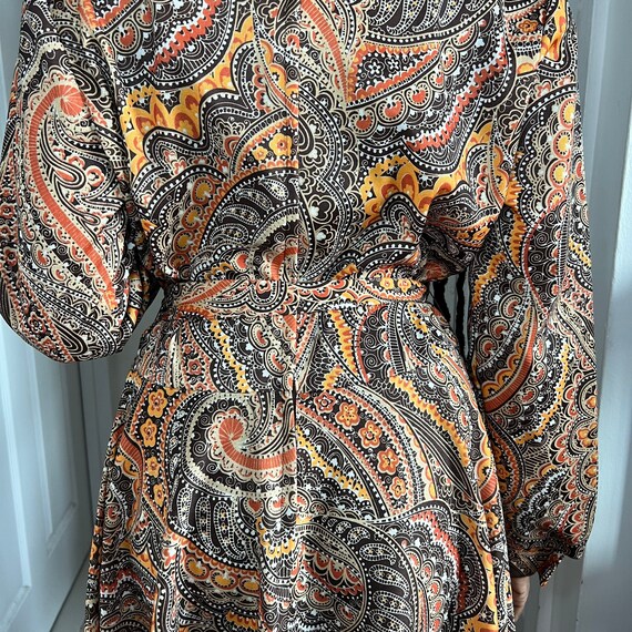 Vintage 70s paisley swing dress - image 5