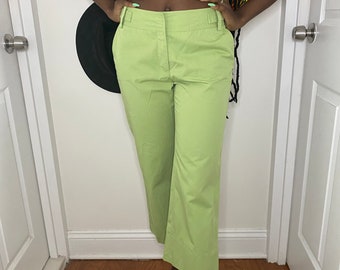 Vintage 90s/2000s lime green cropped pants - size 2 - 100% cotton