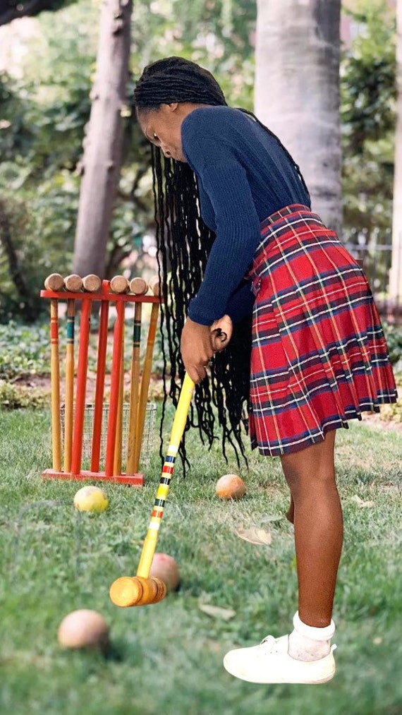 90s Vintage Plaid tennis skirt - image 2