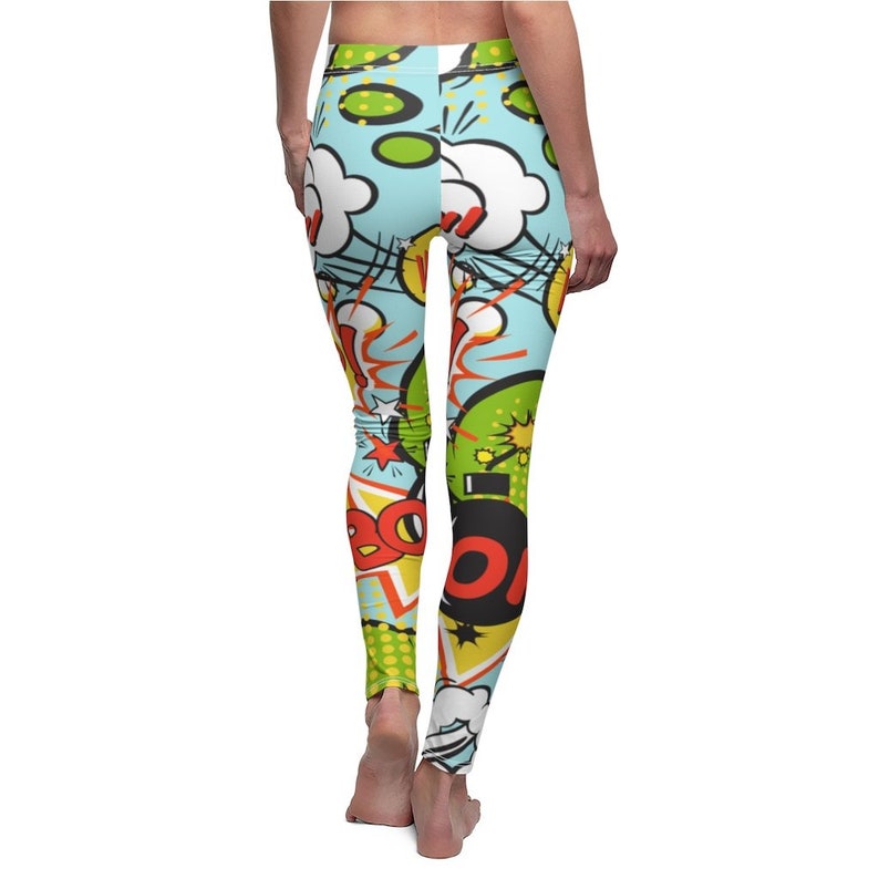 Comic Pop Art Leggings Graffiti Leggings Yoga Pants Printed Etsy