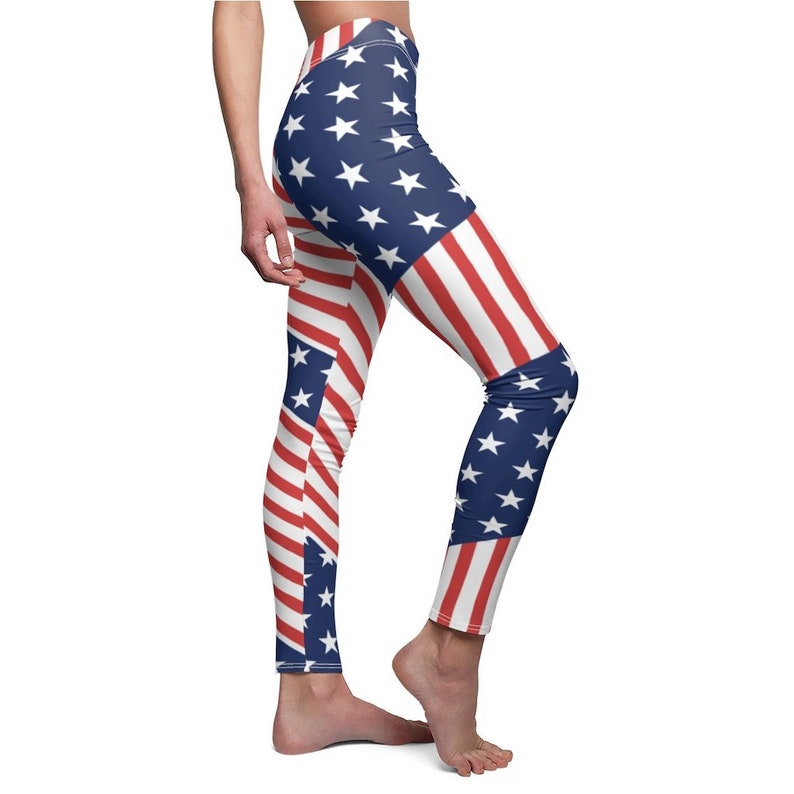 USA Flag Leggings Stars and Stripes Americana Red Yoga | Etsy
