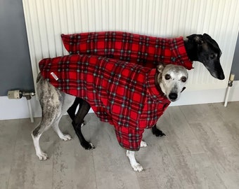 Manteau Whippet moyen, manteau de Noël, manteau polaire, polaire tartan