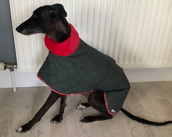 Whippet Winter Coat Adjustable Bands for Whippet Lurcher Salukis- Gray-S Winter Coat Geyecete Greyhound Cosy Fleece Jumper Dog Winter Coat with Warm Fleece Lining