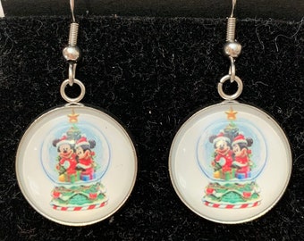 Christmas Cabochon Hook Earrings