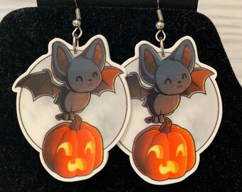 Full Moon Halloween Hook Earrings