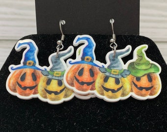 Halloween Pumpkins Hook Earrings