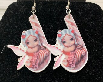 Candy cane Fairy Hook Earrings