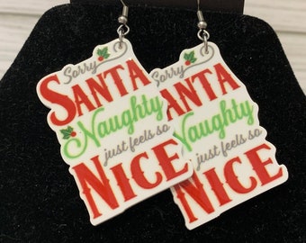 Christmas Naughty and Nice Hook Earrings