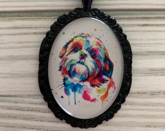 Dog Watercolor Necklace