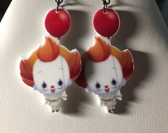 Hand Painted 1990 Pennywise Clay Earrings