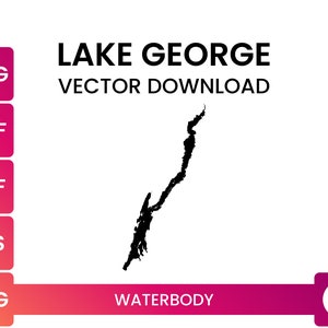 Sehr detaillierter Umriss von Lake George, New York, Vereinigte Staaten | See Karte Form SVG File | Vektor Download