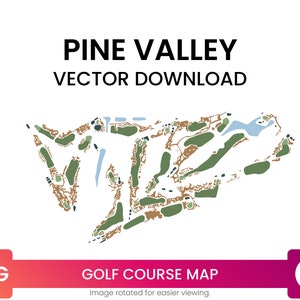 Golf Course Kaart van Pine Valley Golf Club, New Jersey, Verenigde Staten | Golf Kaart Multi-Layer SVG File | Vector downloaden