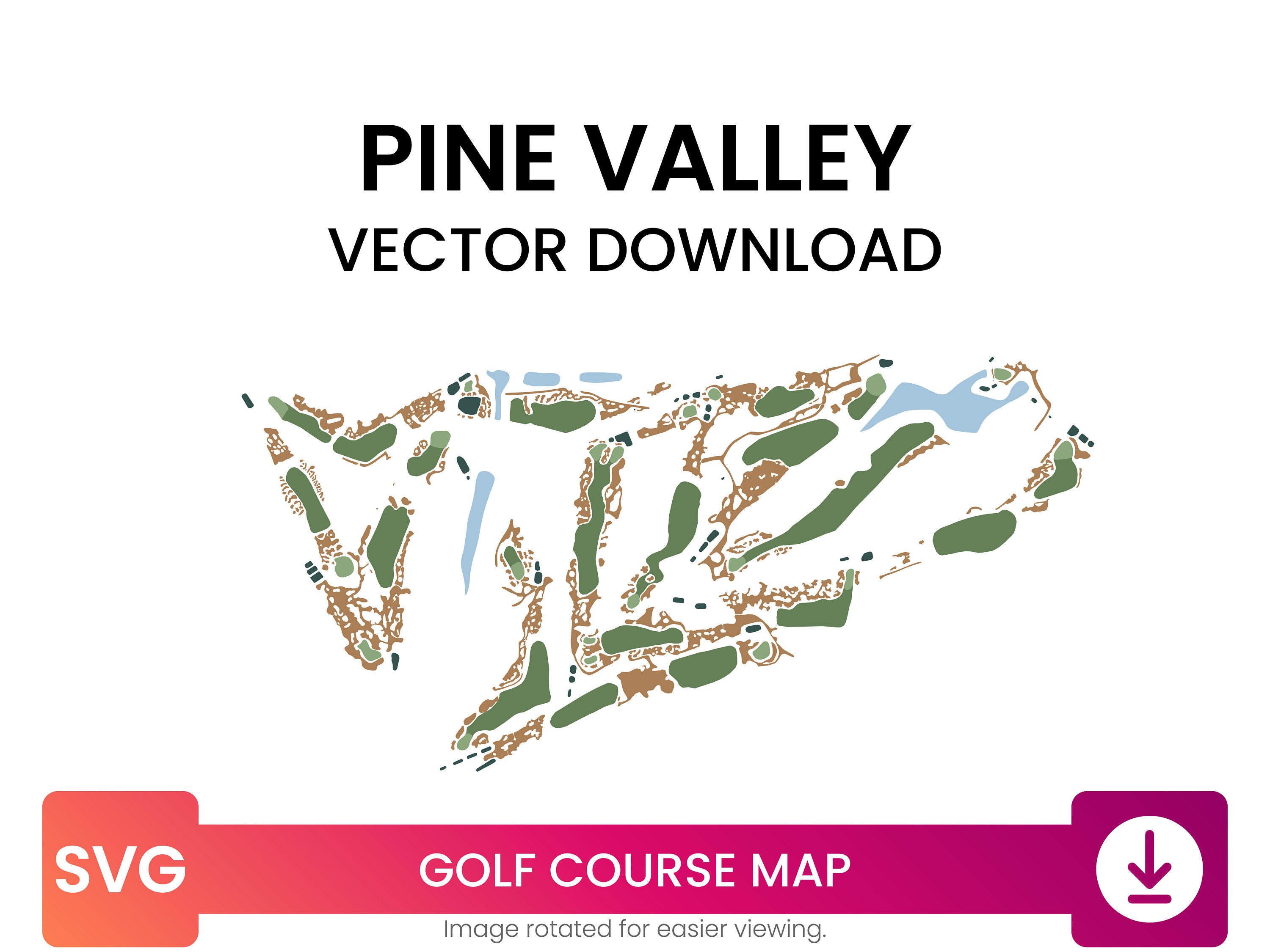Golf Course Map of Pine Valley Golf Club, New Jersey, United States