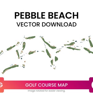Golfplatz-Karte von Pebble Beach Golf Links, Kalifornien, Vereinigte Staaten | Golf Karte Multi-Layer SVG Datei | Vektor Download