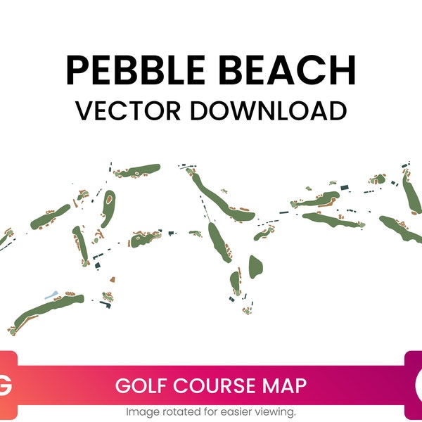 Golf Course Map of Pebble Beach Golf Links, California, United States | Golf Map Multi-Layer SVG File | Vector Download