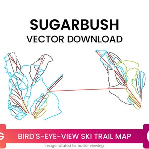 Ski Trail Kaart van Sugarbush Resort, Vermont, Verenigde Staten | Skikaart Multi-Layer SVG File | Vector downloaden