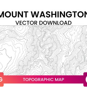 Topografische Karte von Mount Washington, New Hampshire | Höhenlinienkarte Multi-Layer SVG Datei | Vektor Download