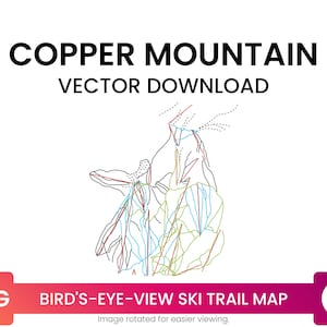 Ski Trail Kaart van Copper Mountain, Colorado, Verenigde Staten | Skikaart Multi-Layer SVG File | Vector downloaden
