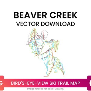Ski Trail Kaart van Beaver Creek Resort, Colorado, Verenigde Staten | Skikaart Multi-Layer SVG File | Vector downloaden