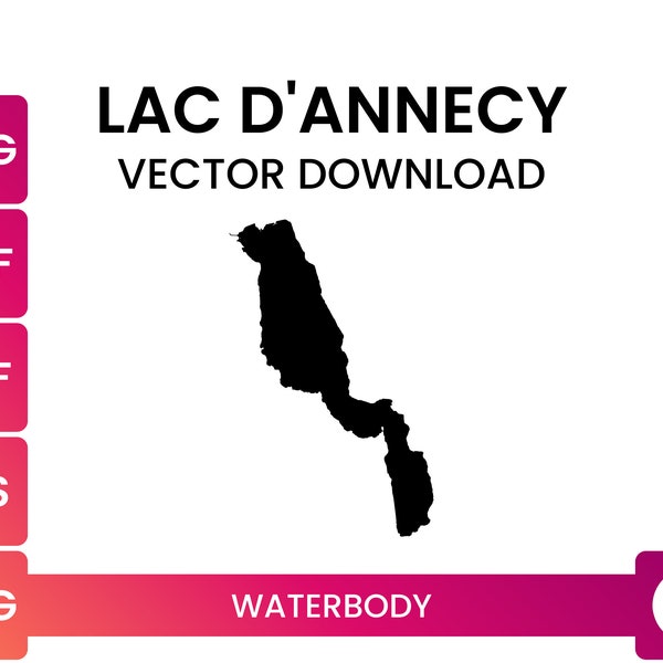 Limite de forme de lac très détaillée du lac d'Annecy, France | Fichier SVG de forme de carte de lac | Téléchargement de vecteur