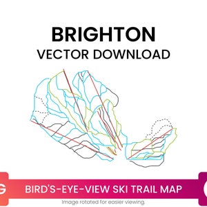 Ski Trail Kaart van Brighton Resort, Utah, Verenigde Staten | Skikaart Multi-Layer SVG File | Vector downloaden
