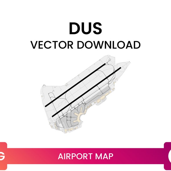 Airport Map of DUS Düsseldorf Airport | Airport Diagram Map Multi-Layer SVG File | Vector Download