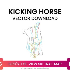 Ski Trail Kaart van Kicking Horse Resort, Brits Columbia, Canada | Skikaart Multi-Layer SVG File | Vector downloaden