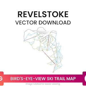Carte des pistes de ski de Revelstoke Mountain Resort, Colombie-Britannique, Canada | Carte de ski Fichier SVG multicouche | Vector Télécharger