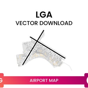 Kaart van de luchthaven LGA LaGuardia Airport | Luchthaven diagram kaart multi-layer SVG file | Vector downloaden
