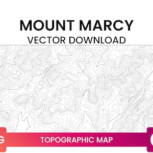 Topografische kaart van Mount Marcy, New York | Adirondack hoge piek | Contourlijnkaart Meerlaags SVG-bestand | Hoogtekaart SVG | Vector downloaden